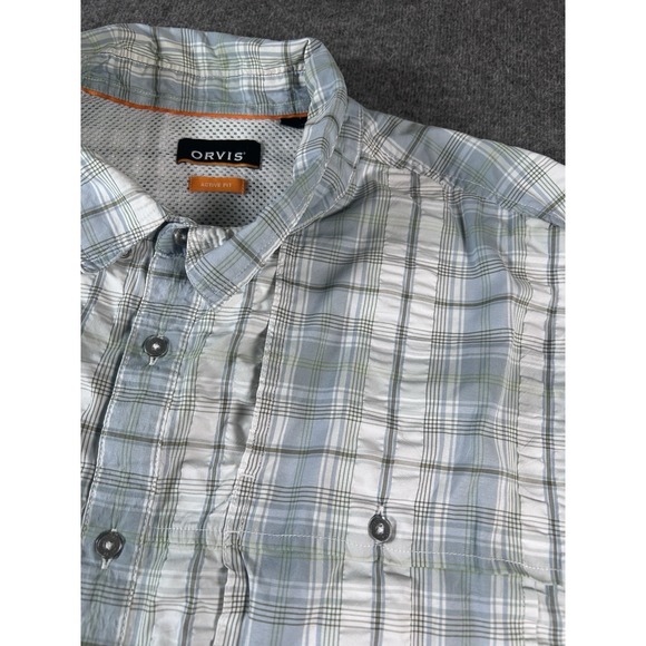 Orvis Other - Orvis Men's Short Sleeve Button Front‎ Seersucker Shirt Size XXL Outdoors